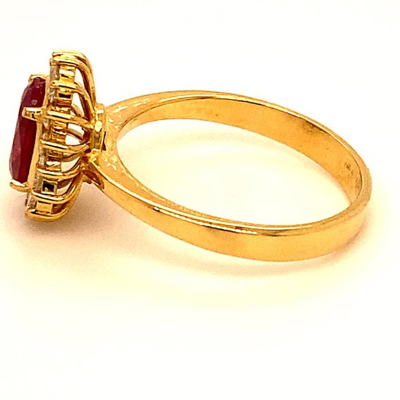 Burmese Ruby 1.70ct Diamonds Solid 18K Gold Ring - Picture 7 of 8